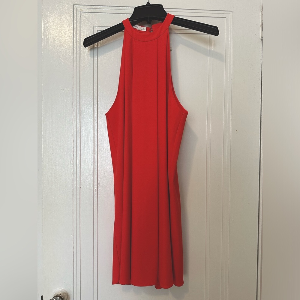Bishop + Young bright red/pink mini dress